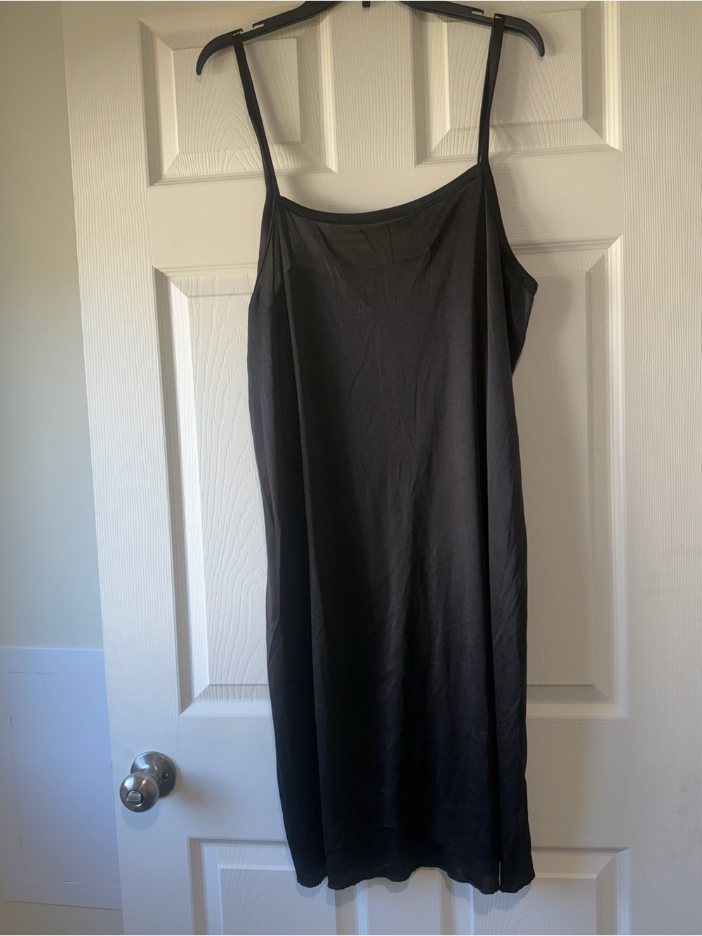 Simple Black chemise slip dress